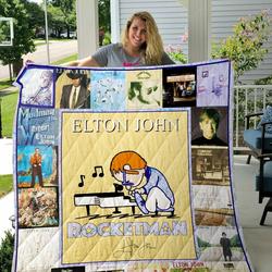 Elton John Collage Quilt Blanket and Home Decor