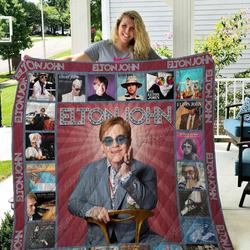 Elton John Quilt Blanket Gifts For Fans Birthday Christmas Music Gifts V2 and Home Decor