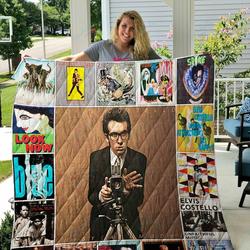 Elvis Costello Quilt Blanket 01455 and Home Decor
