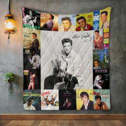 Elvis Presley 2 Album Covers Quilt Blanket and Home Decor