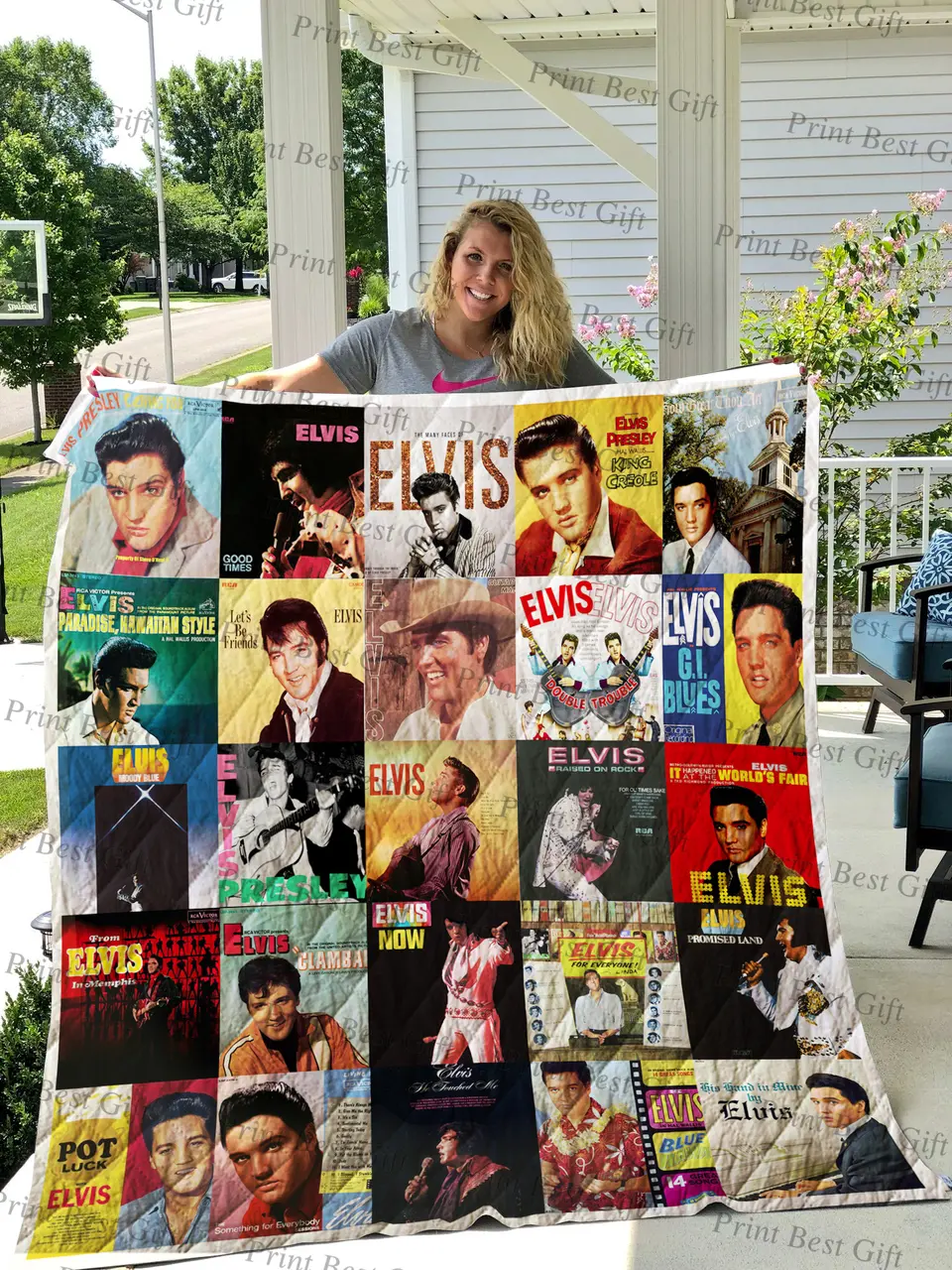 Elvis Presley Albums Poster Quilt and Home Decor