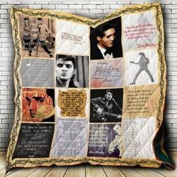 Elvis Presley Lyrics Quilt Blanket and Home Decor