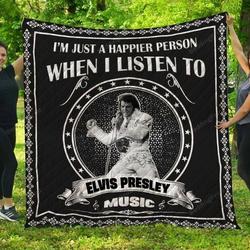 Elvis Presley Music Quilt Blanket Fan Made and Home Decor