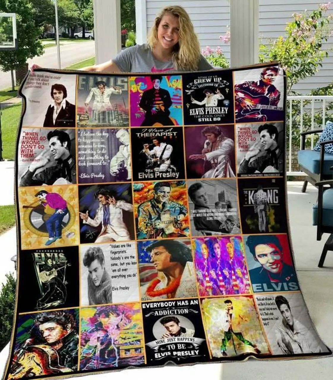 Elvis Presley Quilt Blanket Hvt100602 Quilt and Home Decor