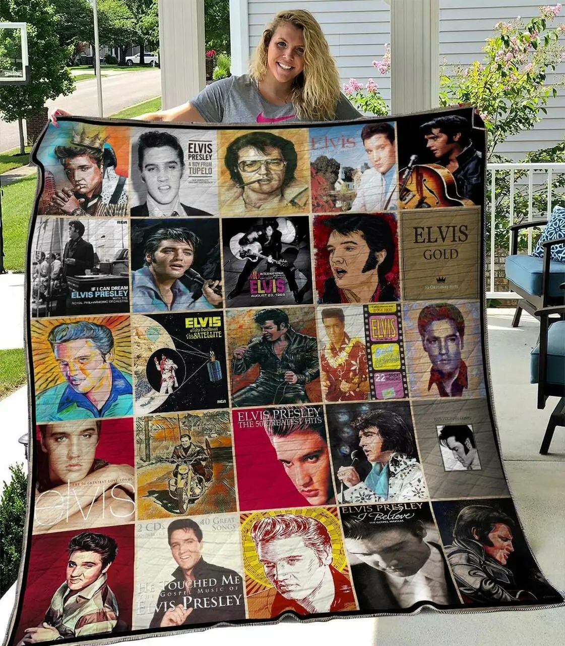 Elvis Presley Ver1 Quilt Blanket and Home Decor