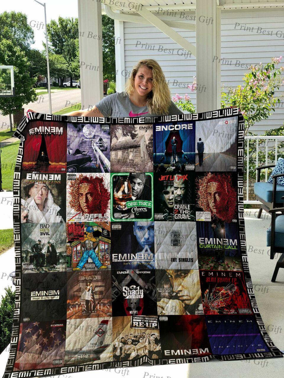 Eminem Albums Cover Poster Quilt Blanket Ver 2 and Home Decor