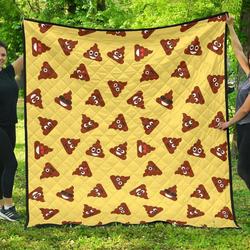 Emoji Poop CL12100264MDQ Quilt Blanket and Home Decor