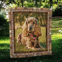 English Cocker Spaniel Grass Cl10100113Mdq Quilt Blanket and Home Decor
