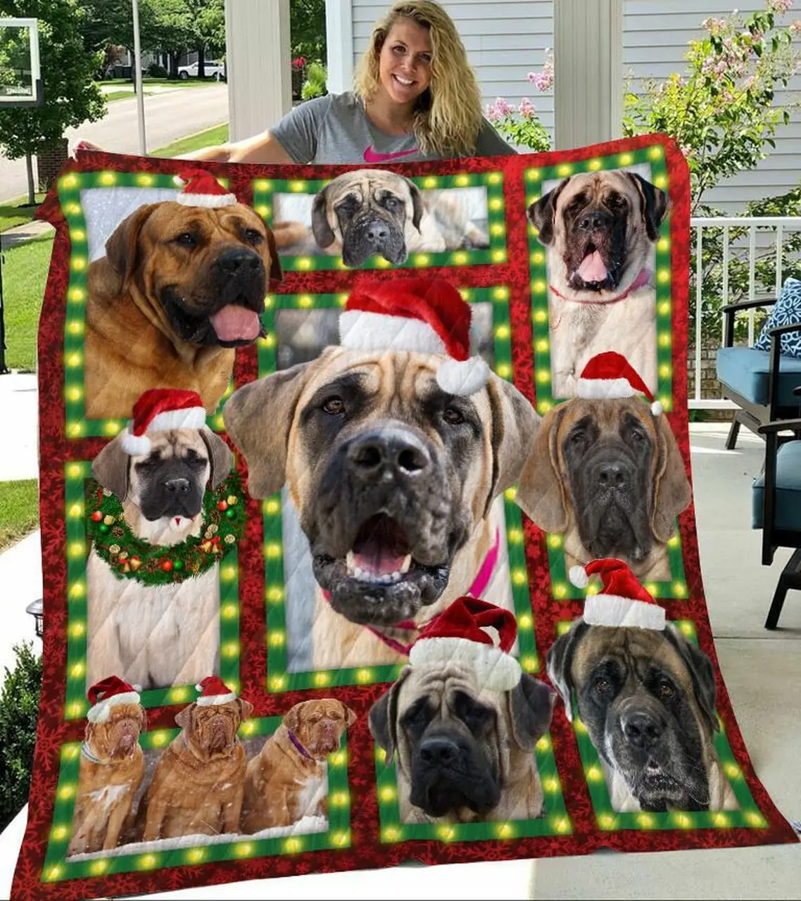 English Mastiff Dogs Quilt Blanket A165 and Home Decor