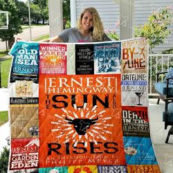 Ernest Hemingway Quilt Blanket 01630 and Home Decor