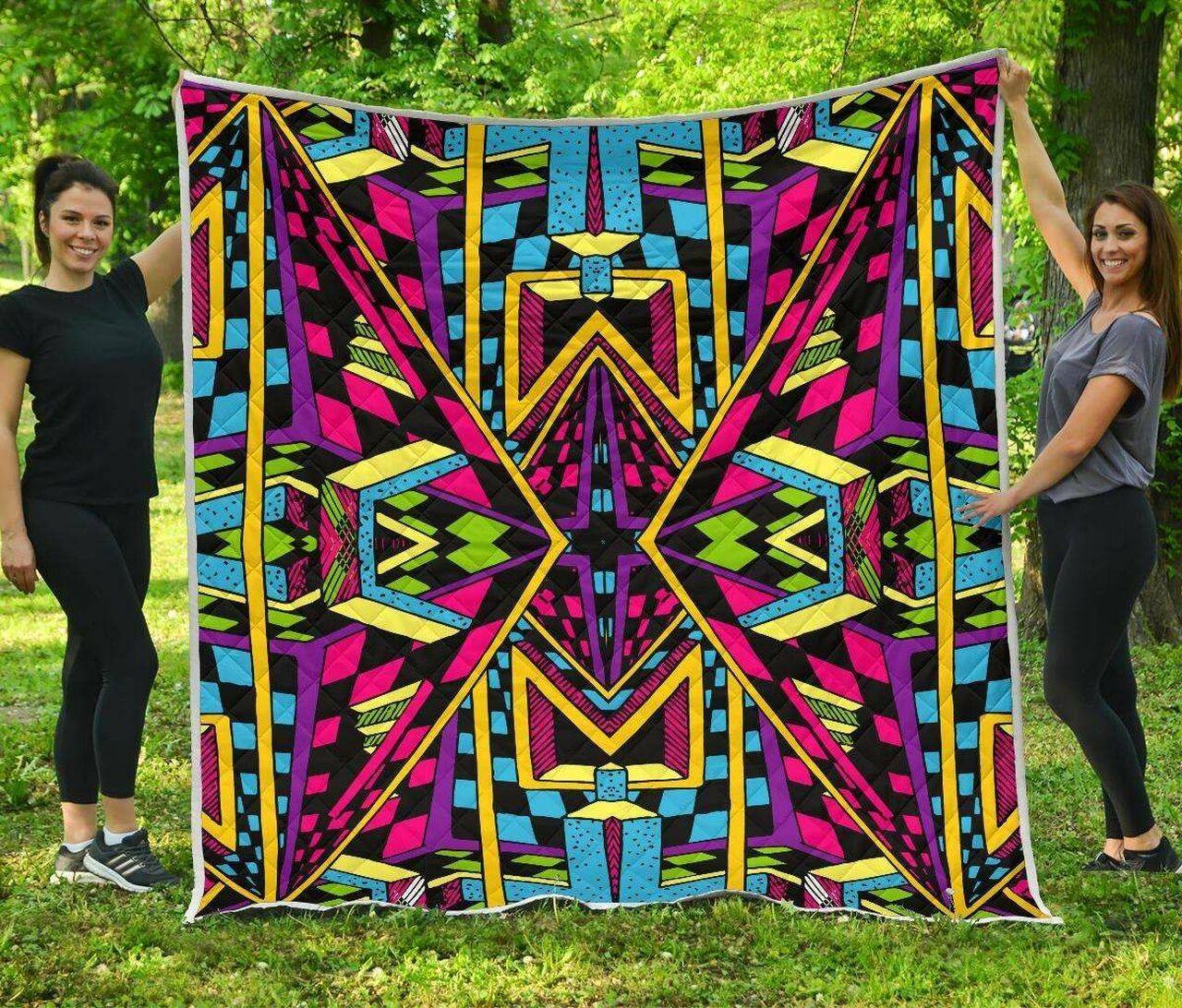 Ethnic Psychedelic Trippy Cl17100272Mdq Quilt Blanket and Home Decor