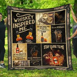 Evan William Whiskey Inspired Me Funny Gift Quilt and Home Decor