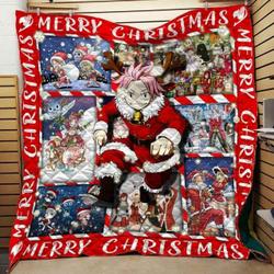 Fairy Tail Natsu Christmas Style Blanket Th1909 Quilt and Home Decor