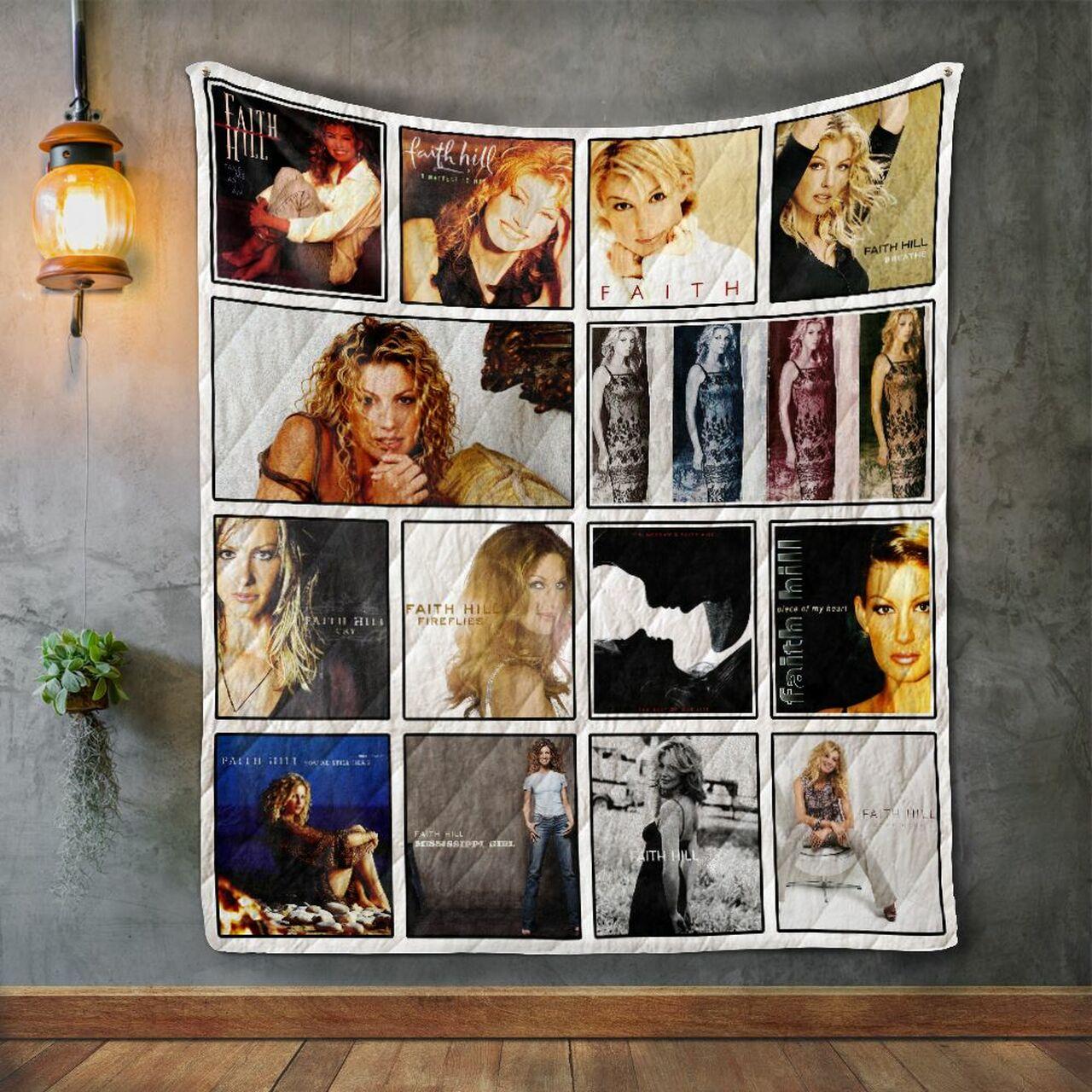Faith Hill Album Covers Quilt Blanket and Home Decor