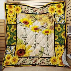Faith Hope Love Dragonfly Quilt Juz and Home Decor