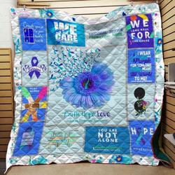Faith Hope Love Suicide Prevention Awareness Blanket Th1909 Quilt and Home Decor