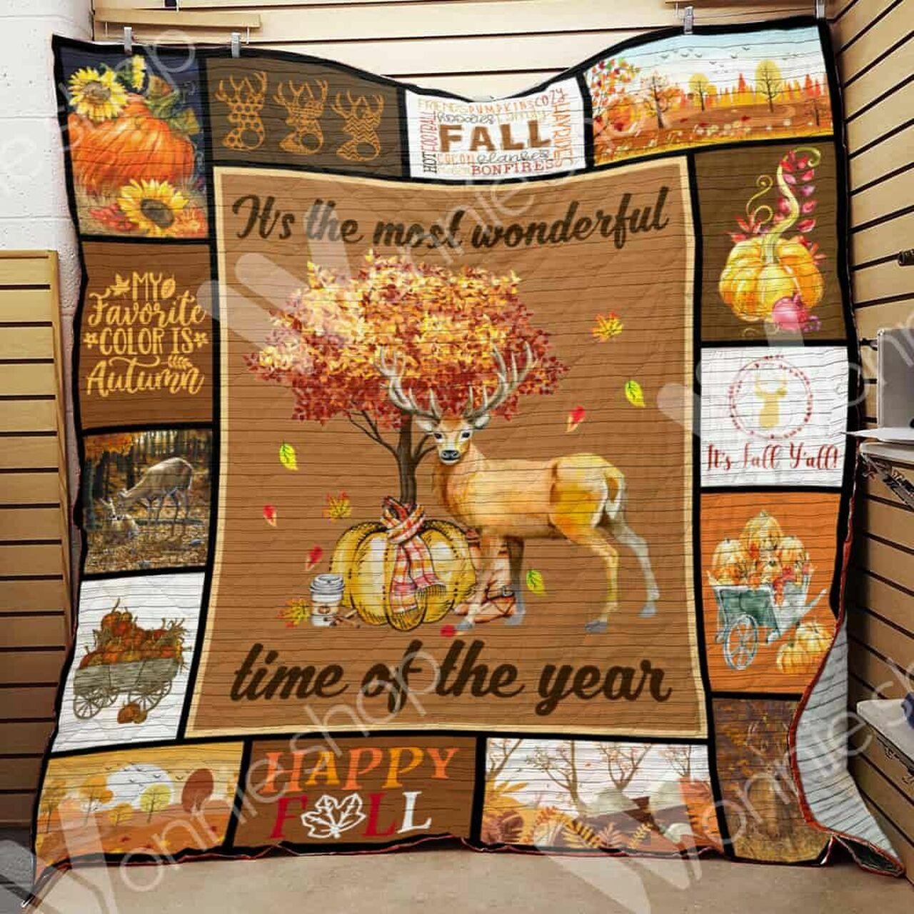 Fall Deer Hunting Quilt Blanket Dhc06021067Td and Home Decor