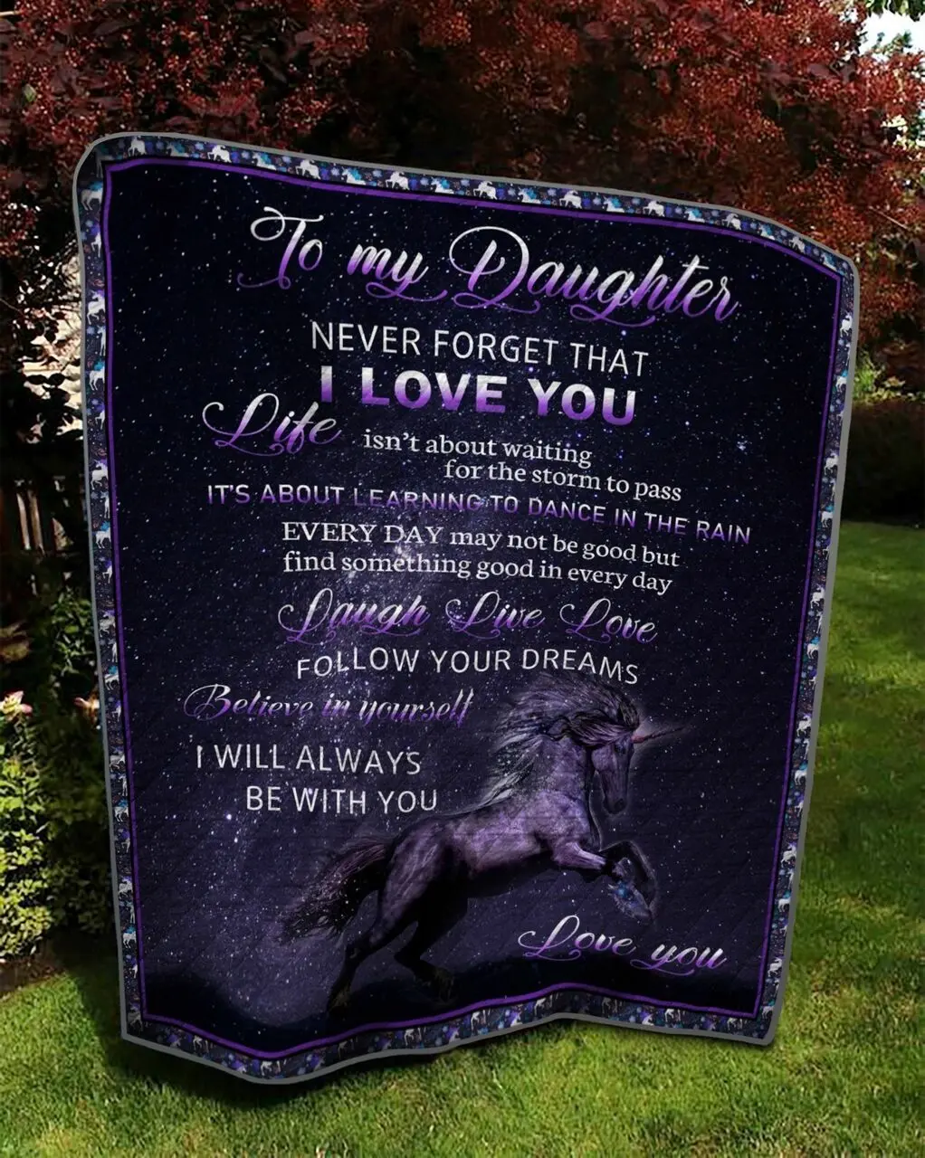 Family 3D Customized Quilt To My Daughter Follow Your Dreams TUH107612 PLEN2407 and Home Decor