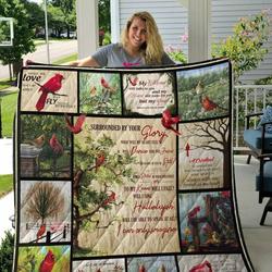 Family Cardinal Quilt Husband Quilt - Tgv and Home Decor