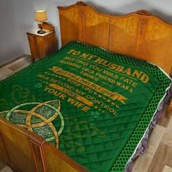 Family HT5 To My Husband 3D Customized Quilt and Home Decor
