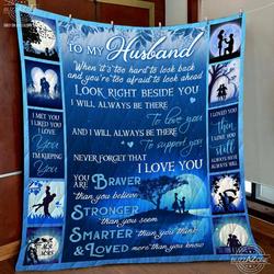 Family Husband Beside You Love You Support You Quilt Gg and Home Decor