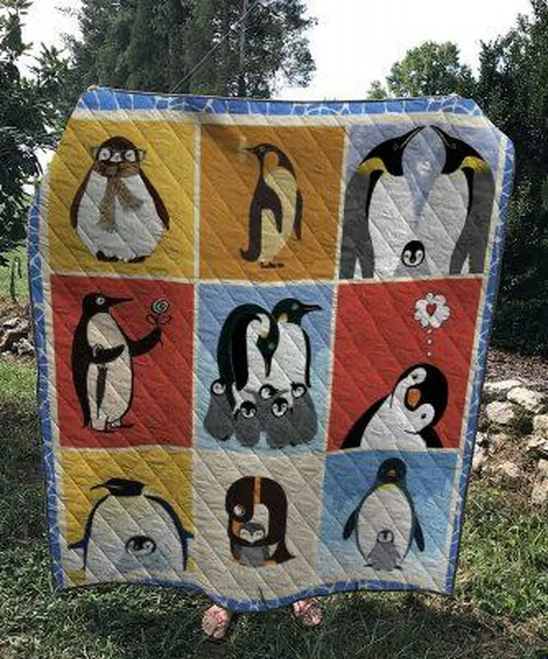 Family Penguin Quilt Blanket Quilt and Home Decor