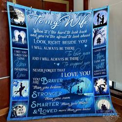 Family Wife Beside You Love You Support You Quilt Gg and Home Decor