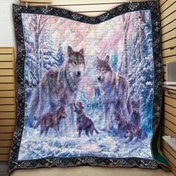 Family Wolves LK55 NTTH011298 3D Customized Quilt and Home Decor