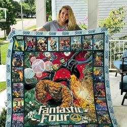 Fantastic Four Comics Quilt Blanket Marvel Comics Mcu Gift Birthday Christmas and Home Decor