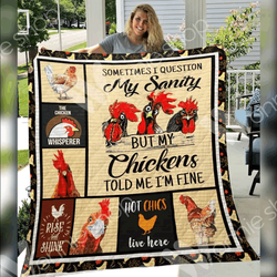 Farm Animal Chicken My Sanity Quilt Jlo and Home Decor