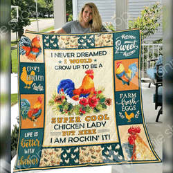 Farm Animal Chicken Super Cool Quilt Jle and Home Decor