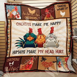 Farm Animals Chicken Crazy Chicken Quilt Jjq and Home Decor