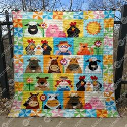 Farmer Friends Quilt Blanket Yln7  Quilt and Home Decor