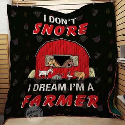 Farmer I Don T Snore I Dream I M Blanket Th1707 Quilt and Home Decor