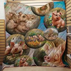 Farmer Pigs Kid Loves Blanket Th1707 Quilt and Home Decor