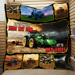 Farmer Tractor My Life Quilt Jts and Home Decor
