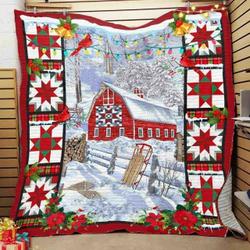 Farmhouse Christmas Quilt Blanket ABC07111995 and Home Decor