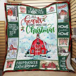 Farmhouse Christmas Quilt Blanket ABC07112374 and Home Decor