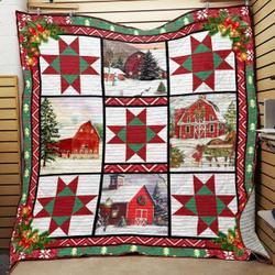 Farmhouse Christmas Quilt Blanket ABC07112389 and Home Decor