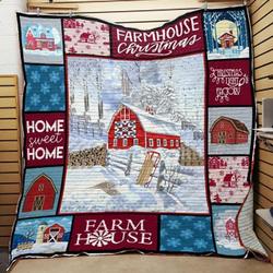 Farmhouse Christmas Quilt Blanket ABC07112411 and Home Decor