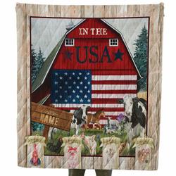 Farmhouse In The Usa Farming Custom Family Name Quilt For Farmers In Daily Life and Home Decor