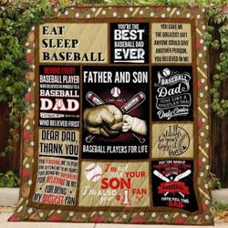Father And Son Baseball Blanket Kc1507 Quilt and Home Decor