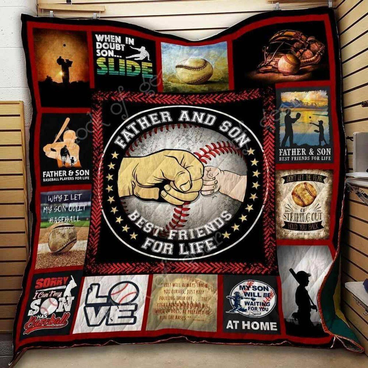 Father And Son Baseball Blanket Kc15071 Quilt and Home Decor