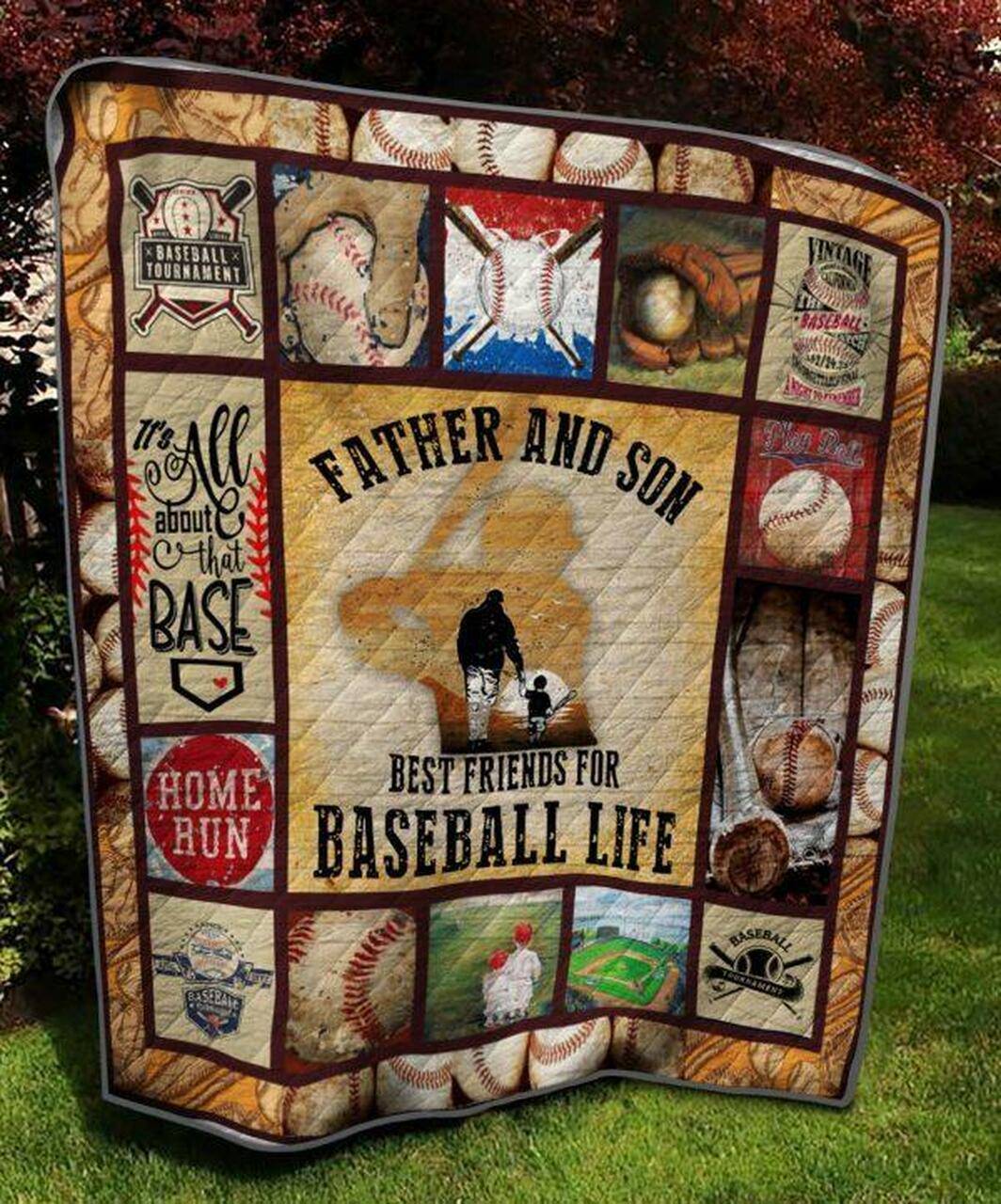 Father And Son Baseball Quilt Blanket Quilt and Home Decor