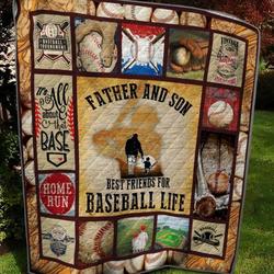 Father And Son Baseball Quilt Blanket  Quilt and Home Decor