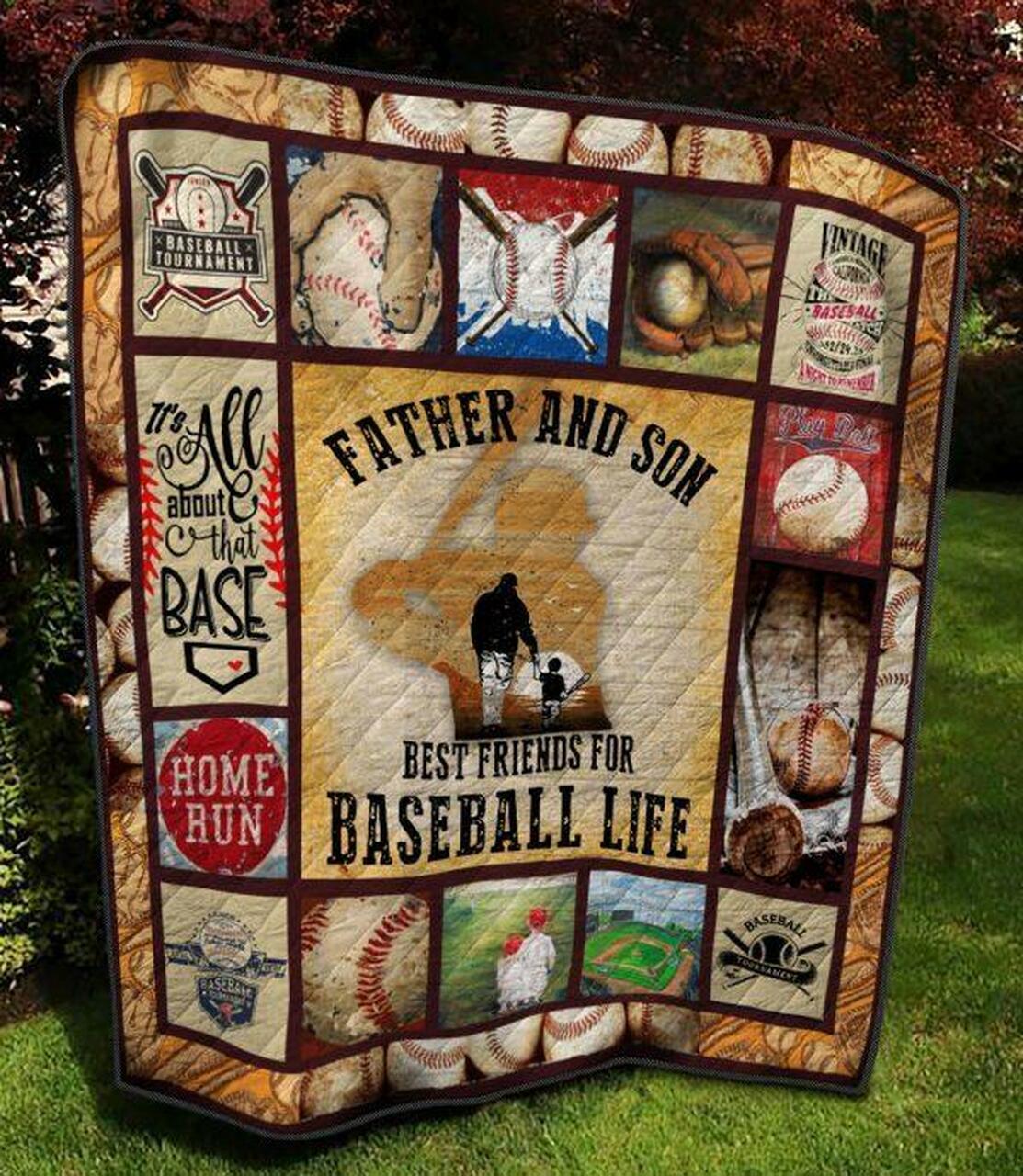 Father And Son Baseball Quilt Blanket Ver 4 Quilt and Home Decor