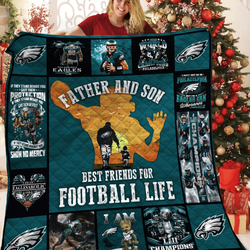 Father And Son Philadelphia Eagles Quilt Blanket Bs267 and Home Decor
