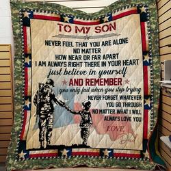 Father Soldier And Son Texas Quilt and Home Decor