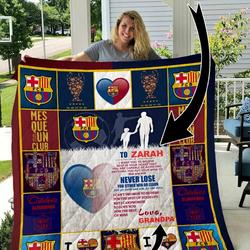 Fc Barcelona Personalized Name Quilt Blanket and Home Decor