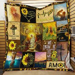 Fe Esperanza Y Amor Jesus Quilt Blanket ABC07113848 and Home Decor